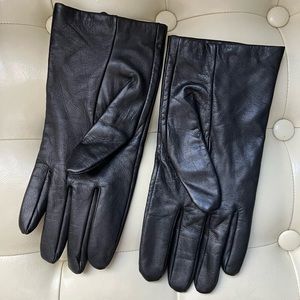 COS - Black leather gloves L/XL